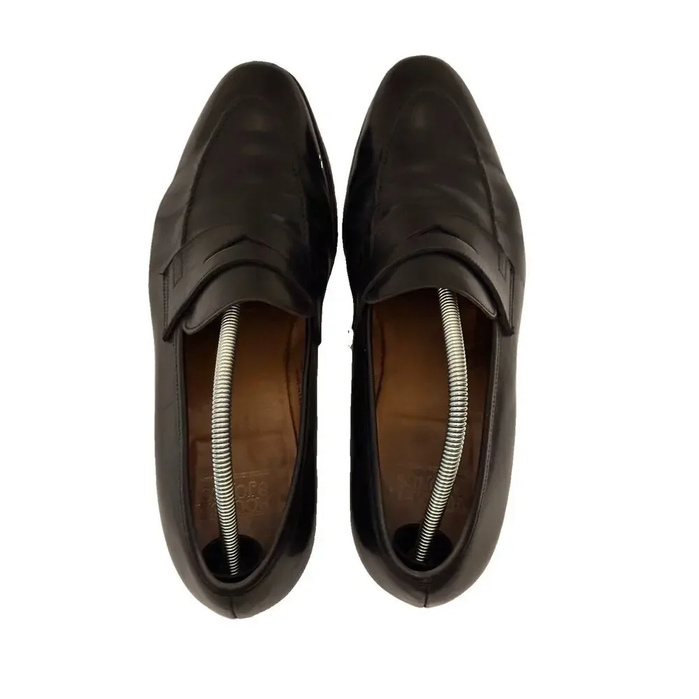Crockett & Jones Sydney Penny Loafers Black Leather Men's UK 9.5 E US 10.5